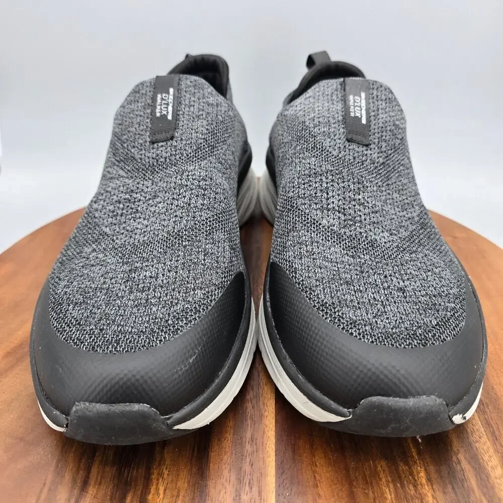 Skechers D Lux Walker Shoes Mens 10.5 4E Wide Black Gray Casual Walking Sneakers